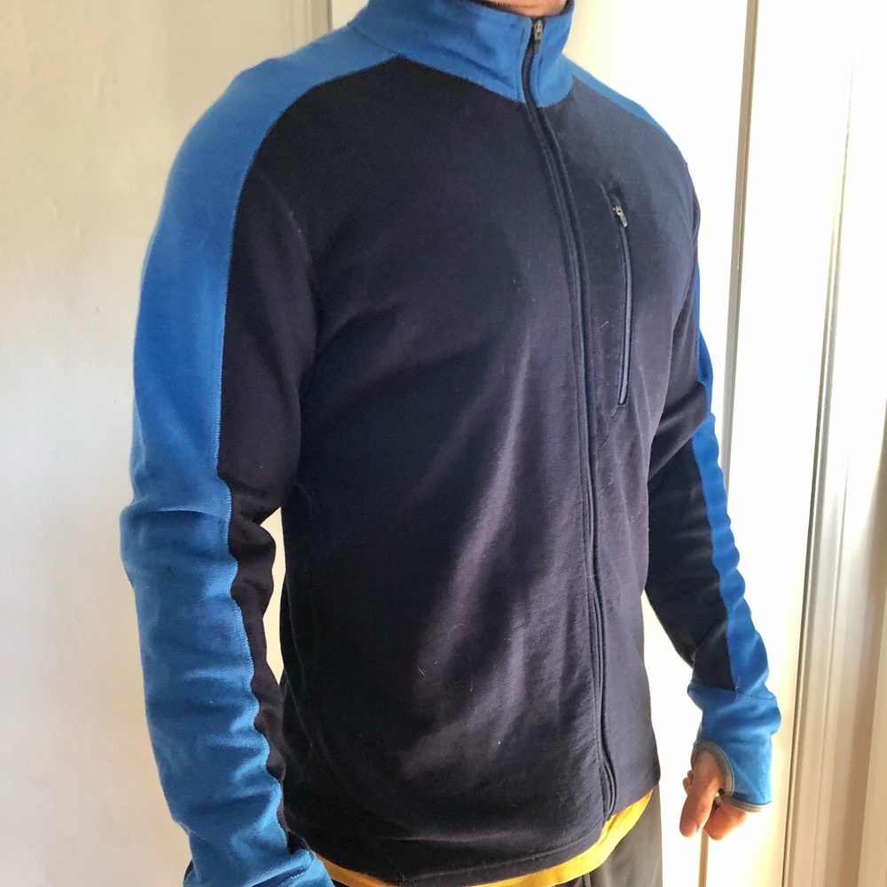Ibex Men’s Wool Zip-Up Sweater, size large